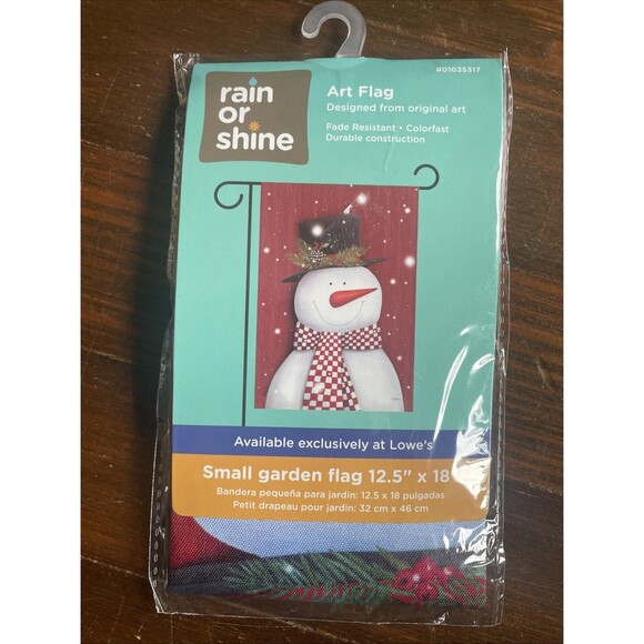 CHECKERBOARD SNOWMAN 12.5" X 18" GARDEN FLAG 11-3118-254 RAIN OR SHINE SEASONAL - Picture 2 of 6